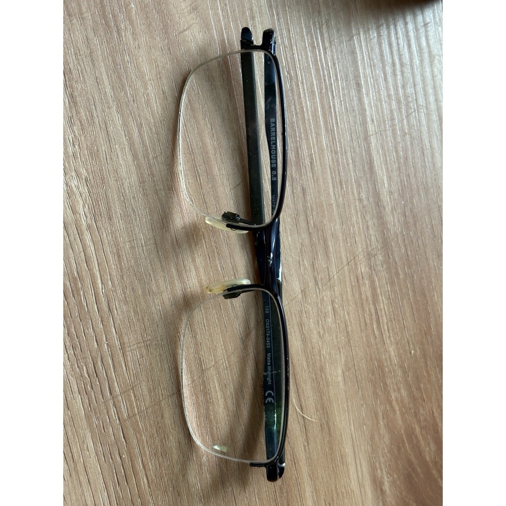 Oakley Mens Barrelhouse 0.5 Half Rim Rectangle Eyeglasses OX3174-0453 Matte Blue - Picture 6 of 7